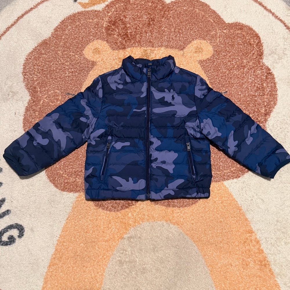 POLO Blue Camouflage Puffer Jacket